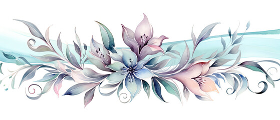 Obraz premium a drawing of a flower with a blue ribbon