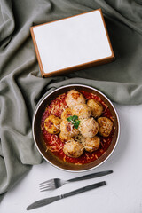Hearty meatball pasta dish with tomato sauce