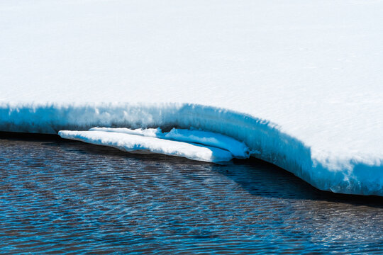 Ice of Lake Mjosa in the Sundvika Bay.