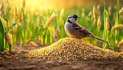 Create an image of the sparrow tending to the fie (3).jpg - Powered by Adobe