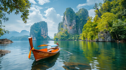 Tourist attractions famous landmarks travel of Thailand - obrazy, fototapety, plakaty