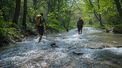 outdoor adventure and exploration during the month of May. Photograph scenes of people hiking through scenic trails.