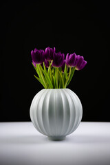 vase with purple flowers