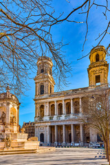 Church of Saint Sulpice. Fabulous, magnificent Paris in early spring.