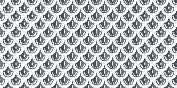 Seamless pattern of black color scales with ancient symbols for wallpaper background and fabric