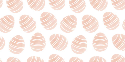 Cute illustration with colorful Easter eggs with watercolor texture, spring banner