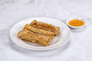 Traditional crispy fried stuffed springroll