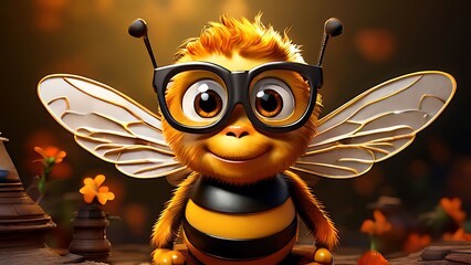 Inspirational Imagery: Children with Glasses and Wings, Abuzz with Bee-like Energy - obrazy, fototapety, plakaty