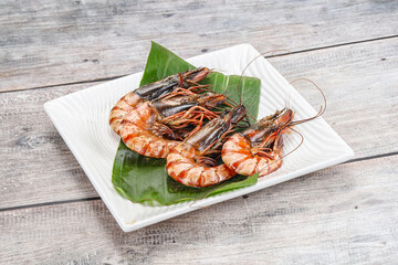 Cooked tiger prawn in the pate