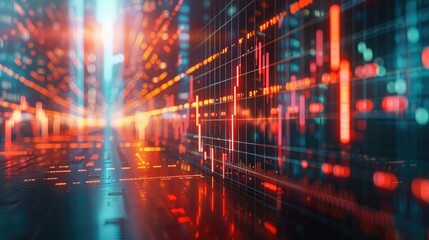 Financial chart. Stock exchange graph chart analysis global financial statistic data. Generative AI.