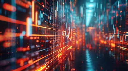 Fototapeta premium Financial chart. Stock exchange graph chart analysis global financial statistic data. Generative AI.