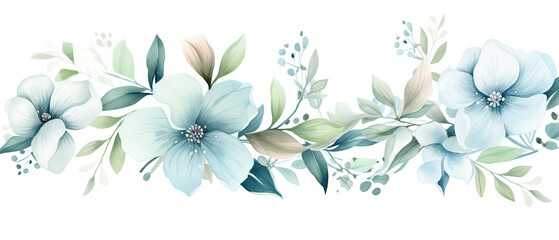 Fototapeta na wymiar a watercolor painting of a blue flower on a white background