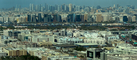 Buildings, commercial and residential areas in Dubai, United Arab Emirates
