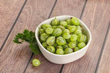 Sweet ripe gooseberries in the bowl