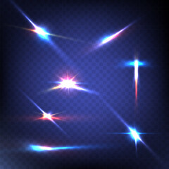 Abstract image of lighting flare. Set