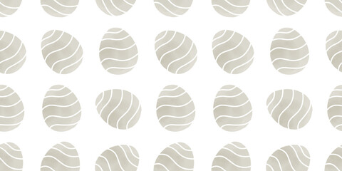 Cute illustration with colorful Easter eggs with watercolor texture, spring banner