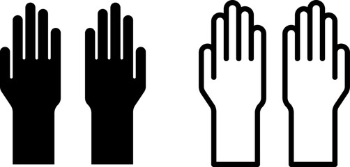 Obraz premium medical gloves icon, sign, or symbol in glyph and line style isolated on transparent background. Vector illustration