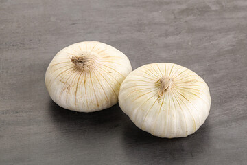 Raw white onion heap isolated