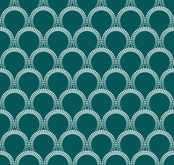 seamless abstract pattern with circles on green background for fabric home wear surface design packaging vector