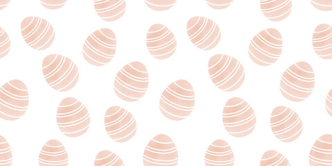 Cute illustration with colorful Easter eggs with watercolor texture, spring banner