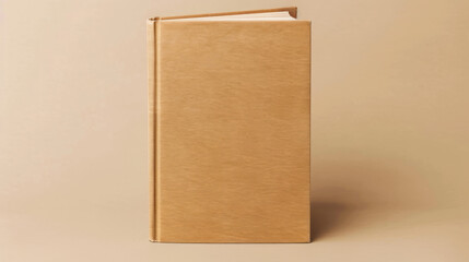 Elegant Blank Book Cover Mockup on a Cream Background, Ready for Branding