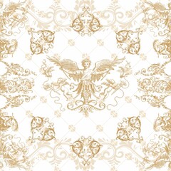 seamless pattern. vintage background with beautiful golden elements.
