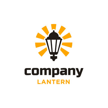  lantern lamp symbol.classic street light logo design
