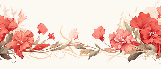 Obraz premium a picture of a floral border with red flowers