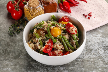 Vegan boiled quinoa with vegetables