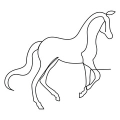 Horse Continuous single one line drawing illustration art vector design