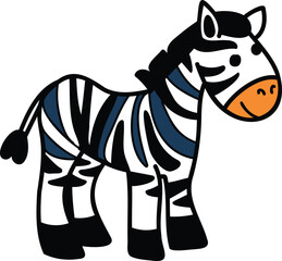 Obraz premium A cartoon zebra with a blue stripe on its back