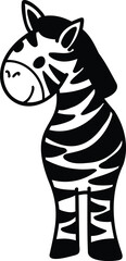 Fototapeta premium A cartoon zebra with a blue stripe on its back