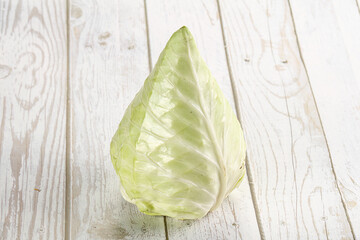 Cone sweetheart ripe green cabbage - obrazy, fototapety, plakaty