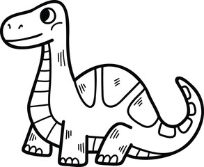 A cartoon dinosaur with a smile on its face