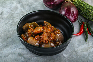 Asian cuisine - prawn in chili sauce