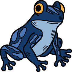 Obraz premium A frog with eyes is sitting on a white background