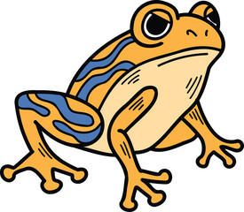 A frog with eyes is sitting on a white background