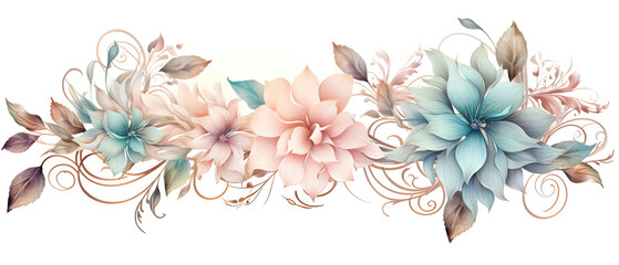 a three flowers that are on a white background - obrazy, fototapety, plakaty