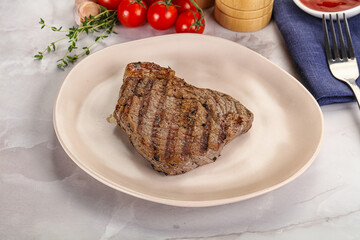 Grilled marble beef steak with sauce