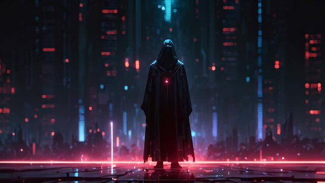 フードを被った黒マントの人,Generative AI 