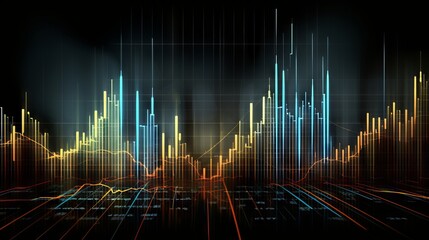 Dynamic financial growth: vibrant background of analytical charts and graphs for business professionals and investors

