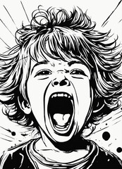 child screaming shooting up