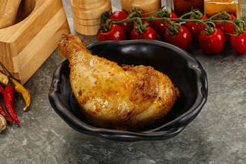 Roasted chicken leg with spices