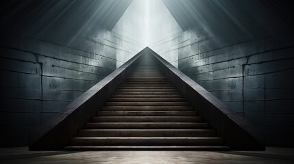 Ascending to success: rising arrow symbolizes growth and achievement on staircase - business concept image

