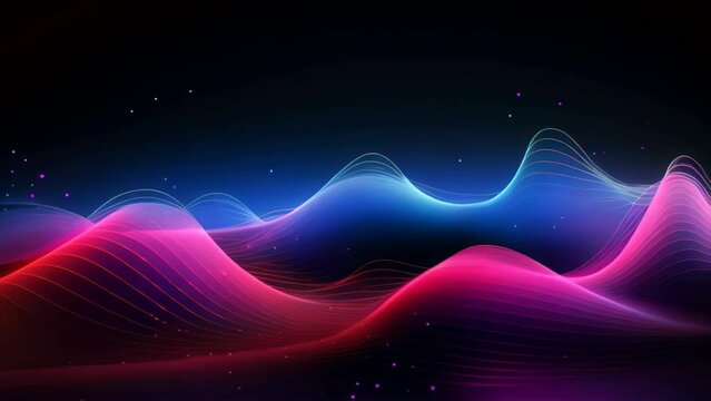 abstract background with dynamic waves, vector illustration, , Abstract digital background featuring flowing waves and data points