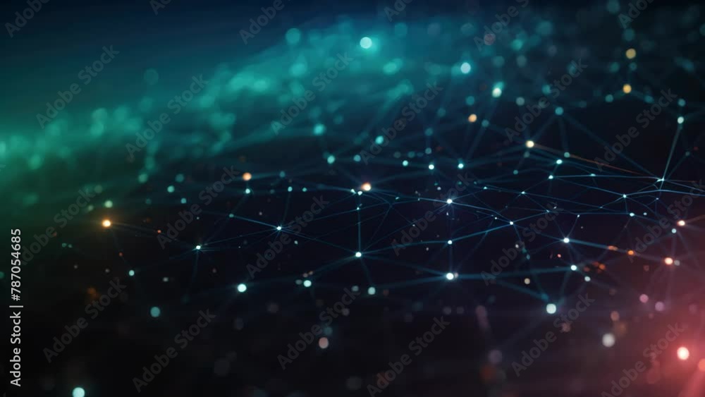 Leinwandbilder abstract technology background with connection lines and dots. 3d rendering, abstract digital backgr