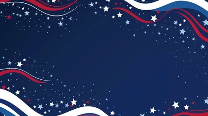 Patriotic stars and stripes on blue background