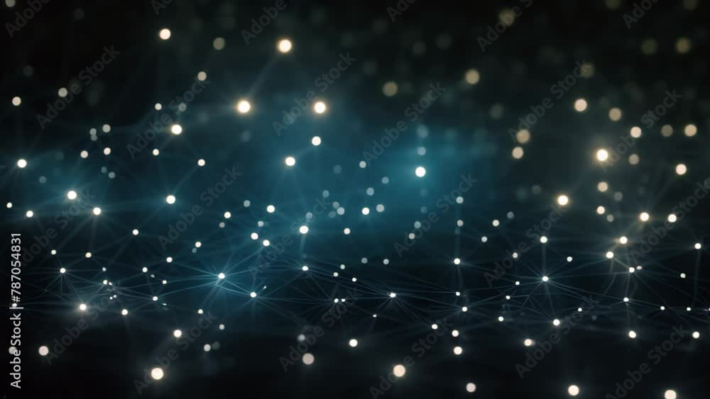 Leinwandbilder abstract digital background with connecting dots and lines. network connection structure. 3d renderi