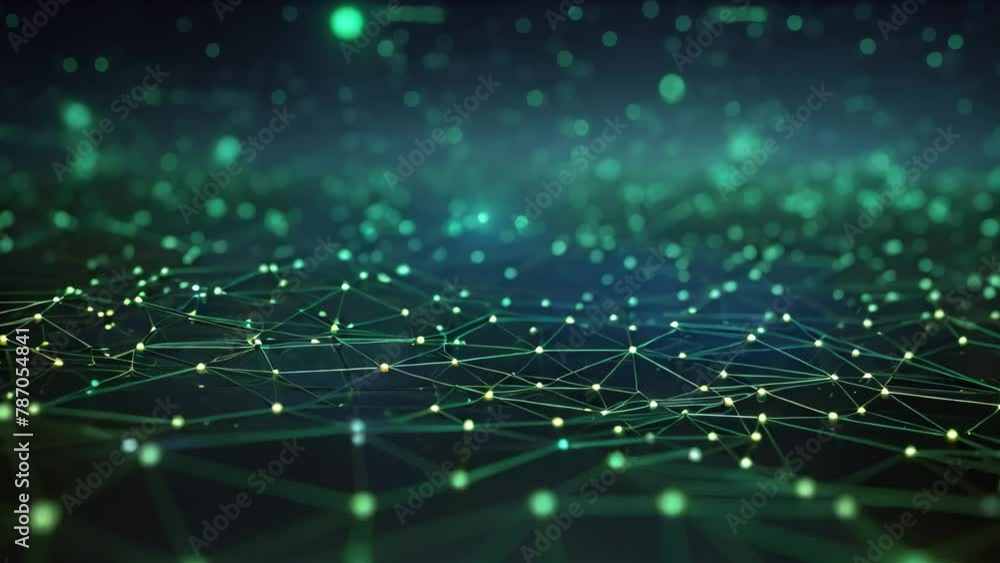 Leinwandbilder 3d render of abstract digital technology background with connecting dots and lines, abstract digital