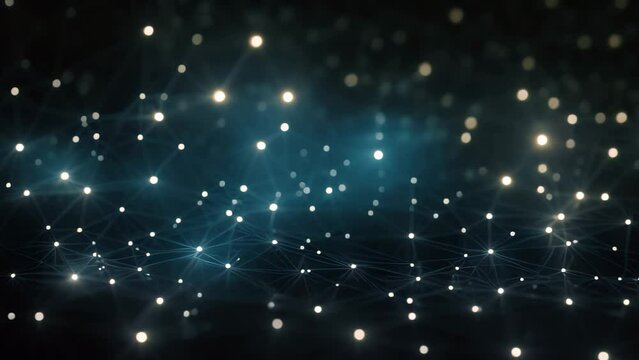 Abstract digital background with connecting dots and lines. Network connection structure. 3d rendering, Abstract digital background with binary code flowing through a network